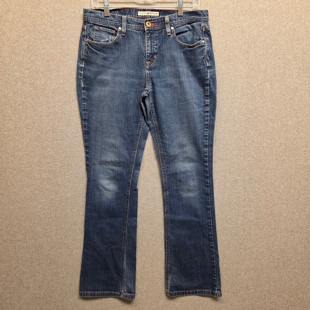 Tommy Hilfiger Womens Bootcut Jeans Medium Wash Denim Blue 31x31